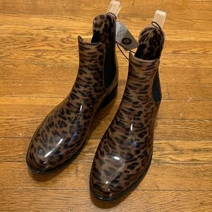 Animal Print Rain Booties, NWT